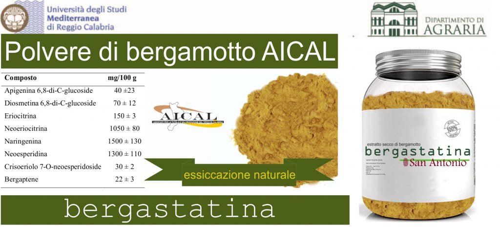 Naringenina, apigenina, neoesperidina, il cuore della Bergastatina, estratto dal bergamotto, prodotto in polvere. 